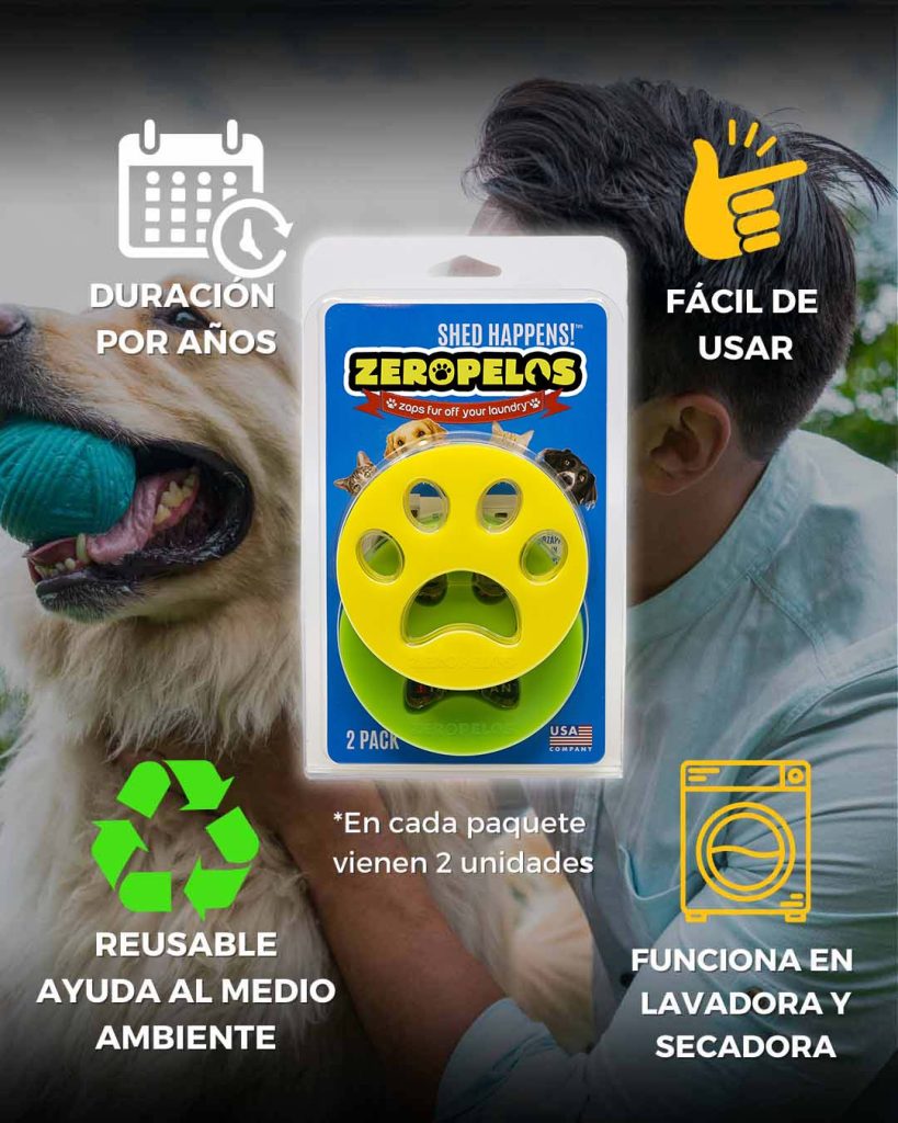 Zeropelos - Removedor de Pelo de Mascotas Reusable (paquete de 2 unidades)) 5